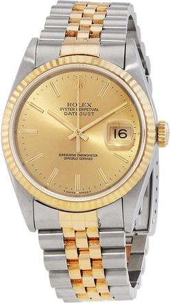 Rolex Pre-owned Pre-owned Rolex Datejust 36 Automatic Gold Dial Mens Watch 16233 CSJ