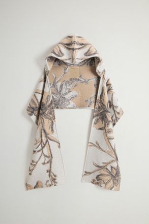 Woolrich donna Sciarpa a mantella in misto lana Beige Taglia ONE