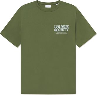 Les Deux Society Graphic T-Shirt in Chive Green/Smoke Green at Nordstrom Rack, Size Xx-Large