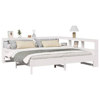 Berkfield Home Decorative Bookcase Bed without Mattress White 180x200 cm Solid W | Size: Super King