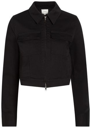Vince Stretch-cotton Cropped Jacket - Black - S (UK8-10 / S)