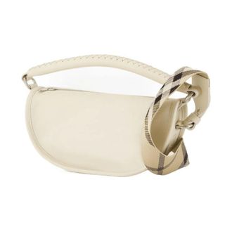 Burberry Tassen, Dames, Wit, ONE Size, Leer, B-Clip Schoudertas