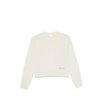 A.P.C. A. p.c. Logo-embroidered Ribbed-trim Cardigan