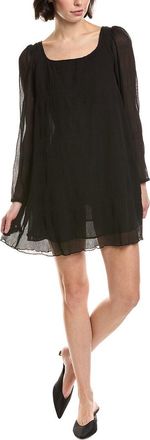 Ganni Pleated Georgette Mini Dress