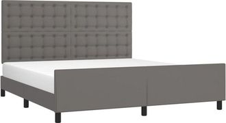 vidaXL Vidaxl - Estructura De Cama Sin Colch&oacute;n Cuero Sint&eacute;tico Gris 160x200 Cm