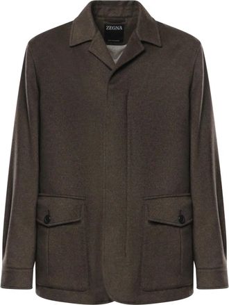 Ermenegildo Zegna Sovracamicia in Cashmere - - Jackets - Uomo - Marrone - L