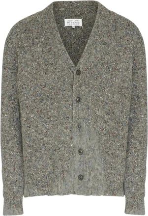 Maison Margiela Gebreide Cardigan met knopen - Heren - Vesten - Grijs - L - Wol - Truien & Vesten