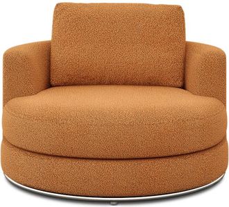 Castlery Hamilton Swivel Armchair 39.4 Customized, Performance Boucle, Rust, Spill Resistant, 360-&deg; Swivel for Castlery Chairs