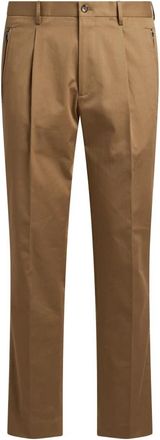 Etro Stretch Katoen Gabardine Broek - Heren - Nette broeken - Beige - M - Katoen - Broeken
