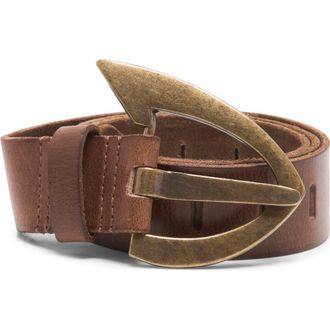Free People Noa Leather Belt in Cognac at Nordstrom, Size X-Small