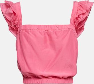 Velvet Gracen cotton and silk crop top