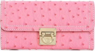 Tiffany & Fred Classic Ostrich-Embossed Leather Wallet