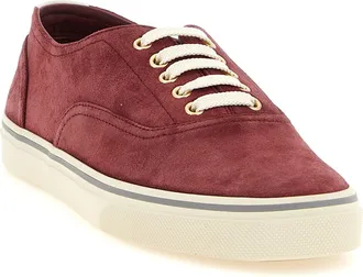 Brunello Cucinelli Mens Bordeaux Calfskin Low Top Sneakers