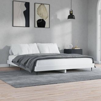 vidaXL Estructura De Cama Madera De Ingenier&iacute;a Blanca 150x200 Cm Vidaxl
