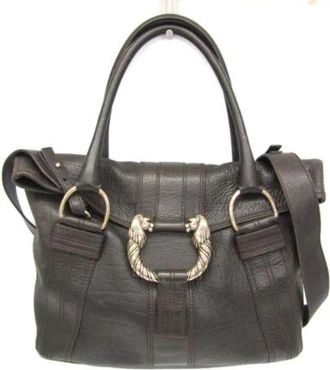 Bulgari Pre-owned Leoni 34730 Handtas - Dames - Vintage Handtas - Bruin - ONE Size - Leer - Vintage