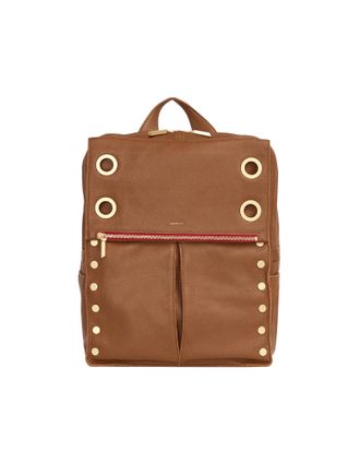 Hammitt Hammitt Montana Backpack Mahogany Pebble Brushed Gold Red Zip XL