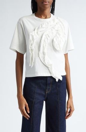 Ulla Johnson Aris Ruffle Cotton Top in Pristine at Nordstrom Rack, Size X-Large