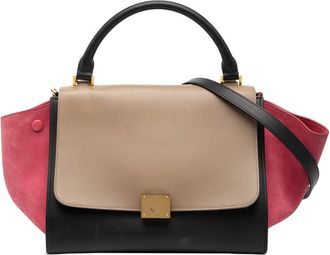 Celine Pre-owned Celine Small Tricolor Calfskin and Suede Trapeze Satchel XB1YJOSZC4WENSHI