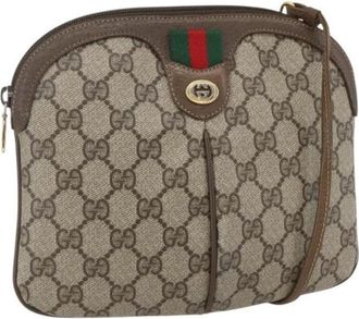 Gucci Pre-owned Canvas Cross Body Bag - Dames - Vintage Schoudertas - Beige - ONE Size - Vintage