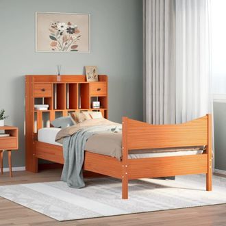 Berkfield Home Bed Frame without Mattress Wax Brown 75x190 cm Small Single Solid Wood Pine
