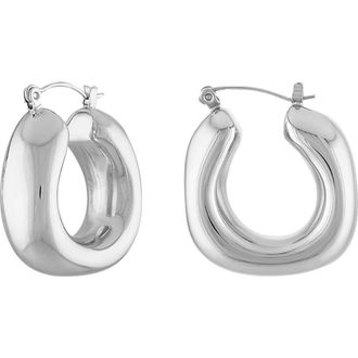 BEN ONI Square Tube Hoop Earrings in Silver at Nordstrom