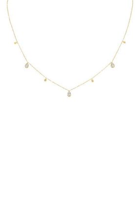 BEN ONI Pear Cubic Zirconia Charm Necklace in Gold at Nordstrom