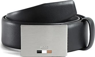 BOSS Cintura in pelle - Nero