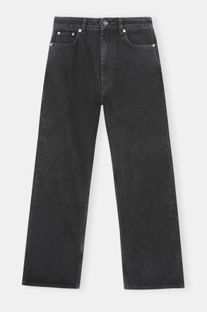 Ganni Black Betzy Cropped Jeans - Size 25W/32L Cotton
