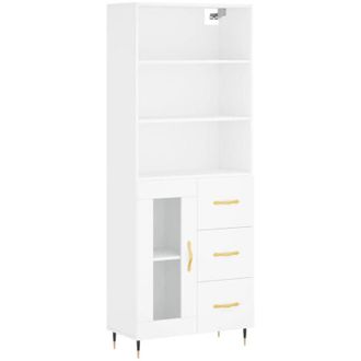 vidaXL Vidaxl - Aparador Alto Madera Contrachapada Blanco 69,5x34x180 Cm