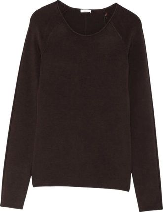 Joseph Top de punto acanalado con cuello redondo - Knitwear - Mujer - Marr&oacute;n - S