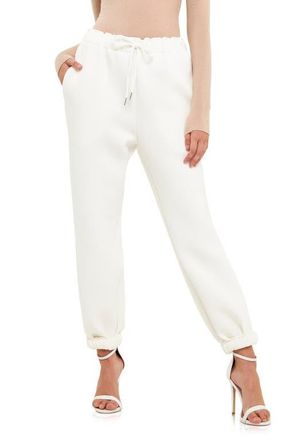 Grey Lab Drawstring Joggers in White at Nordstrom, Size Large