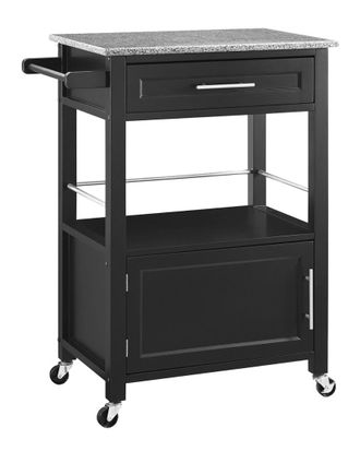 Linon Mitchell Black Kitchen Cart