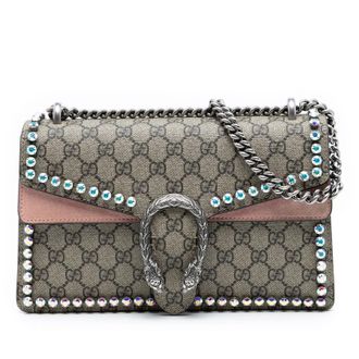 Gucci Pre-owned Gucci Medium GG Supreme Crystal Dionysus Shoulder Bag 400249 585795