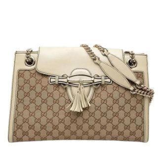 Gucci Pre-owned Emily Schoudertas - Dames - Pre-owned - Beige - Maat: ONE Size Leer