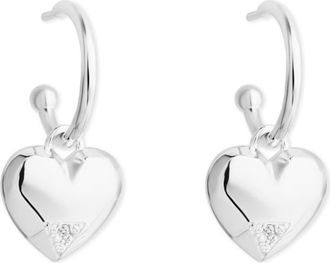 Toolally Art Deco Hearts Hoop Earrings in Sterling Silver at Nordstrom