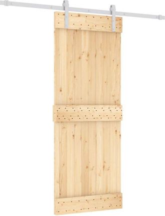 vidaXL Puerta Corredera Con Herrajes Madera Maciza De Pino 80x210 Cm Vidaxl