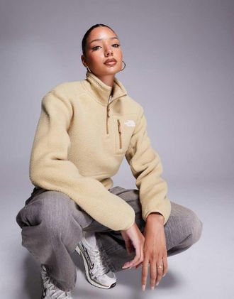 The North Face Yumiori quarter zip fleece in brown