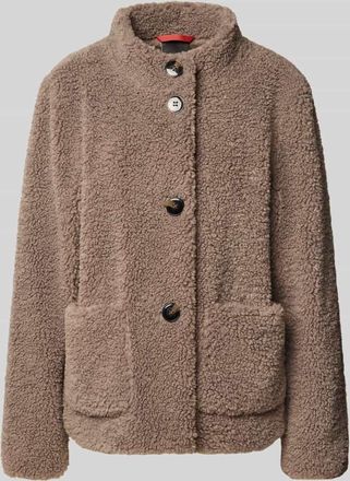 Fuchs Schmitt Regular Fit Jacke aus Teddyfell mit Stehkragen in Taupe, Größe 34