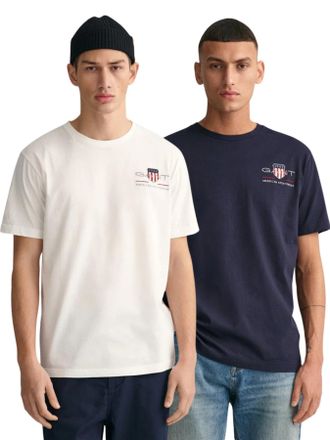 GANT | 2-Pack Heren Geborduurd Archive Shield T-Shirt