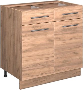 Vicco Mueble Bajo De Cocina Fame-line, Roble Dorado, 80 Cm Sin Encimera, Vicco