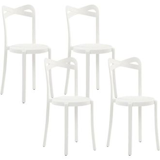 Beliani Beliani - Moderno Set di 4 Sedie da Giardino in Plastica Bianco Camogli