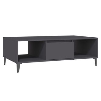 vidaXL Mesa De Centro De Madera Contrachapada Gris 103,5x60x35cm Vidaxl