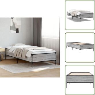 vidaXL The Living Store Giroletto senza Materasso Rovere Sonoma 90x190 cm - Letto con gambe in metallo