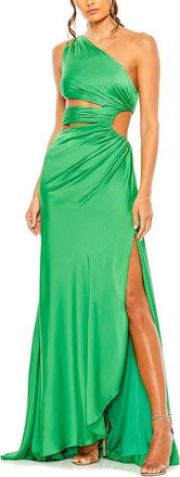 Mac Duggal Cut Out One Shoulder Satin Gown