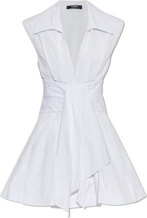 Balmain Cotton Shirt Dress - Dames - Korte kleedjes - Wit - XS - Katoen - Kleedjes