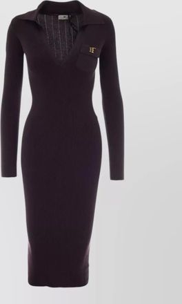 Elisabetta Franchi silk long-sleeve midi knitted dress