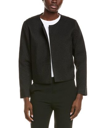 Eileen Fisher Eileen Fisher Round Neck Silk Jacket