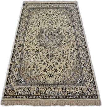 RugsX Rugsx - Alfombra De Jacquard Windsor 22915 Roset&oacute;n Marfil/azul Beige 160x230 Cm