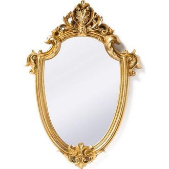 OEM Espejo De Pared Decorativo Vintage Con Forma De Escudo Dorado, 30 X 22 Cm