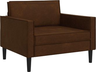 vidaXL Sill&oacute;n Xl Marr&oacute;n Cuero De Suede Sint&eacute;tico Vidaxl